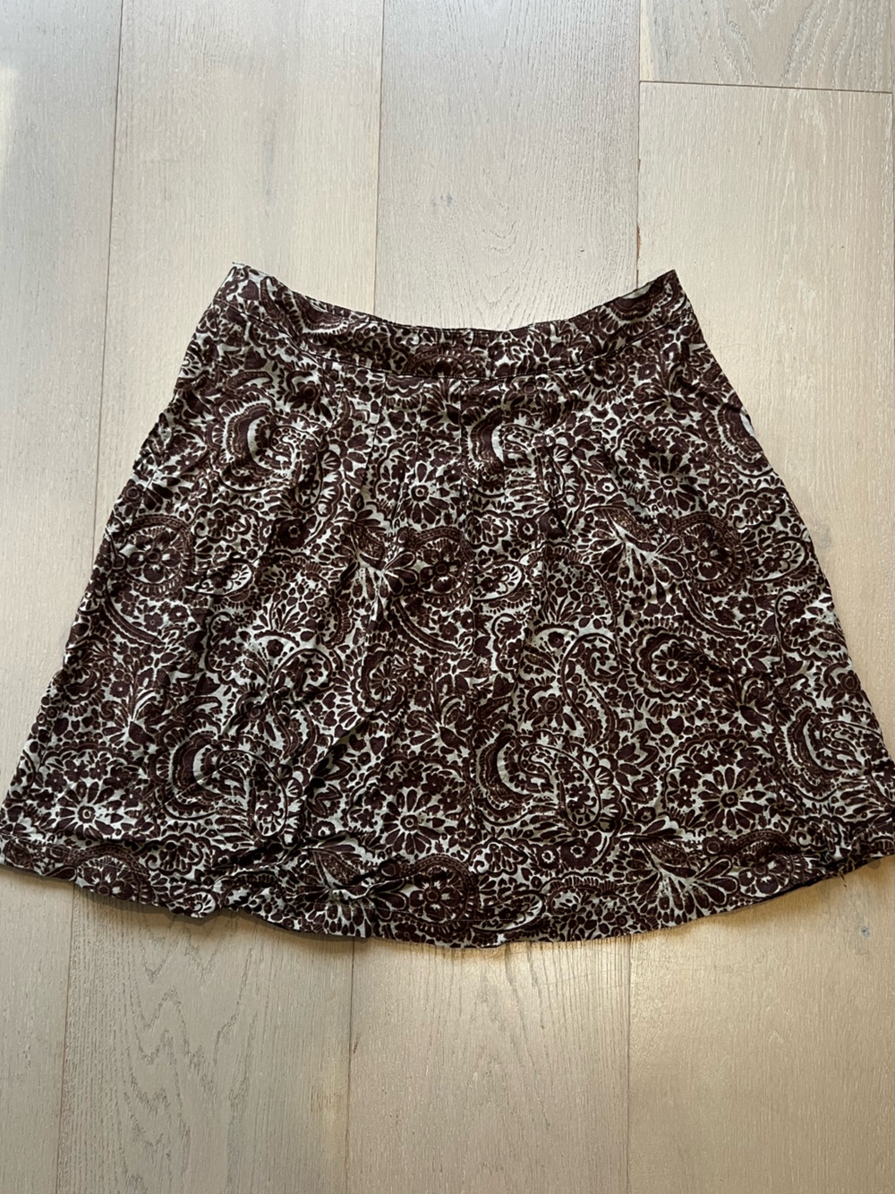 Vintage Sag Harbor Petite Paisley Linen Blend A-Line Skirt 14P